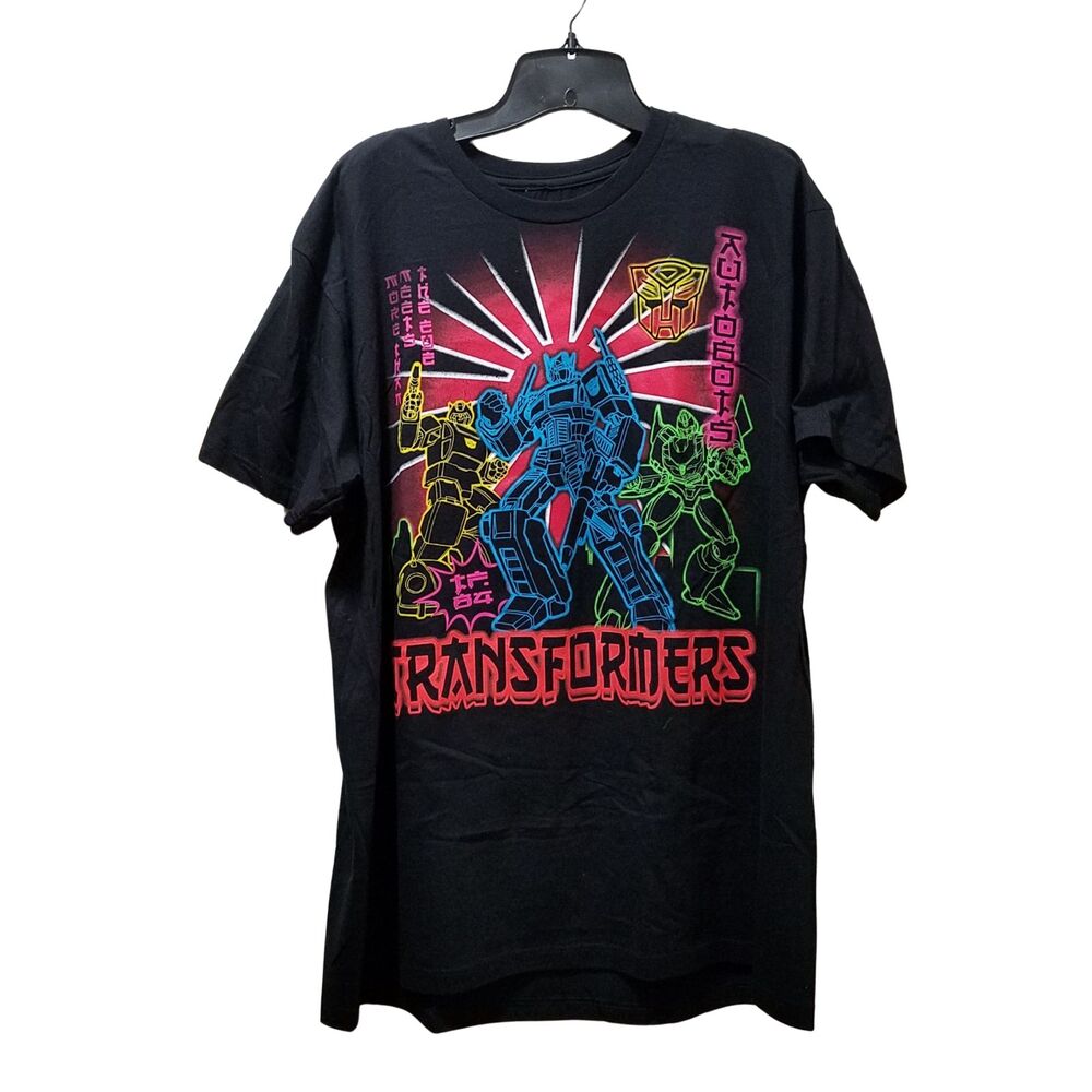 Transformers Optimus Prime T-Shirt Men’s XL Black Neon